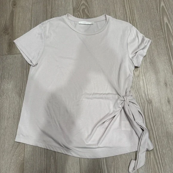 Anthropologie Lush Dusty Lavender Soft Knotted Tee - Picture 1 of 5